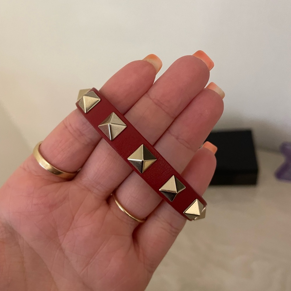 Valentino Garavani Leather Stud Bracelet